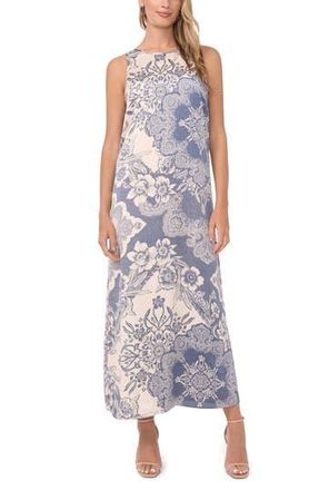 Vince Camuto Mixed Print Sleeveless Maxi Dress in Denim at Nordstrom Rack, Size X-Large
