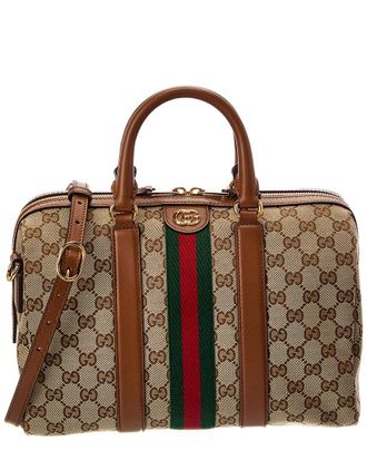 Gucci Ophidia Medium Canvas & Leather Satchel