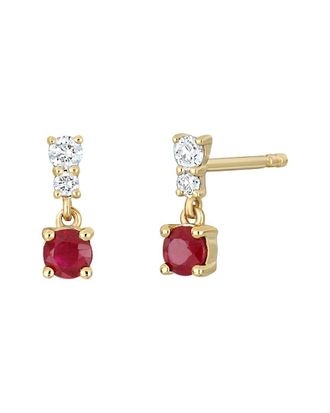 Bony Levy 18K 0.36 ct. tw. Diamond & Ruby Earrings