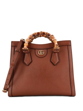 Gucci Diana NM Bamboo Handle Leather Small tote bag - Bruin