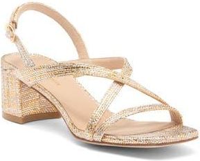 Stuart Weitzman Oasis 50 Block Heel Sandal in Washed Gold at Nordstrom Rack, Size 6