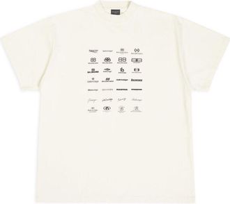 Balenciaga Archives Logos T-Shirt Oversized White 712398TNVQ79784