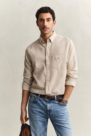 GANT Men Linen Blend Shirt (XXXL) OAT BEIGE