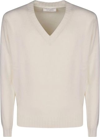 FILIPPO DE LAURENTIIS V-neck sweater - White