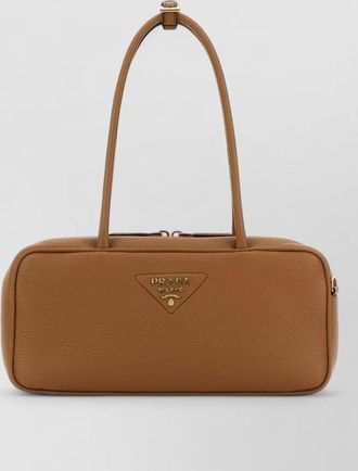 Prada leather shoulder bag double handles rectangular