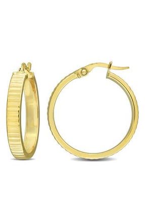 Delmar Ribbed Hoop Earrings in Gold at Nordstrom Rack