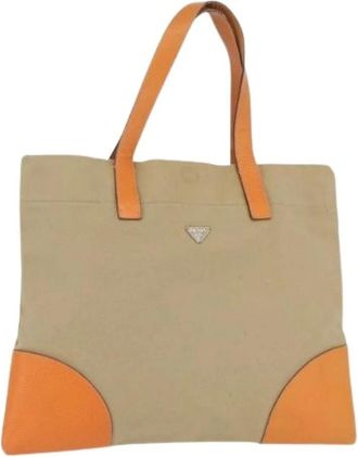 Prada Pre-owned Tote Bags, female, Beige, Size: ONE SIZE Pre-owned Tote Bag