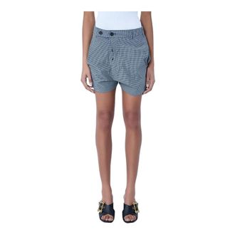 Vivienne Westwood Casual Shorts, female, Gray, Size: XS High-Waisted Checkered Shorts