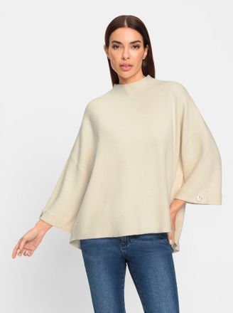 Heine 3/4 Arm-Pullover HEINE Pullover, Damen, Gr. 32/34, beige (champagner), 50% Viskose, 28% Polyester, 22% Polyamid, unifarben, Pullover 3/4 Arm-Pullover