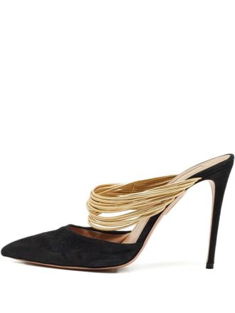 Aquazzura Rendez Vous muiltjes met puntige neus - Zwart