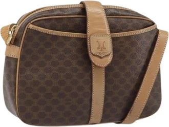 Celine Pre-owned Cross Body Bags, female, Brown, Size: ONE SIZE Pre-owned Vintage Canvas Shoulder Bag