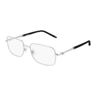 Montblanc MB0072O002 Square Metal Frame Eyeglasses - Silver
