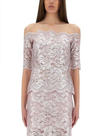 Paco Rabanne Womens Lace Top - Light Pink Nylon - Size EU 40 (Womens)