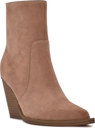 Nine West Womens Nine West Gorgeen Boots Noisette Suede Block Heel Booties HTAT529