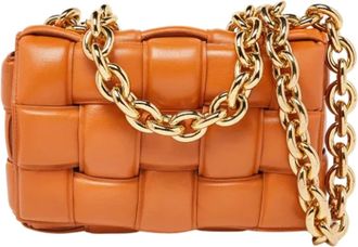 Bottega Veneta Tweedehands leren schoudertassen - Dames - Vintage Schoudertas - Oranje - ONE Size - Leer - Vintage
