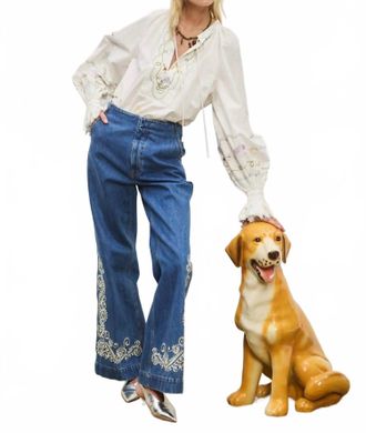 Alemais Jacones Flare Denim Jean In Indigo