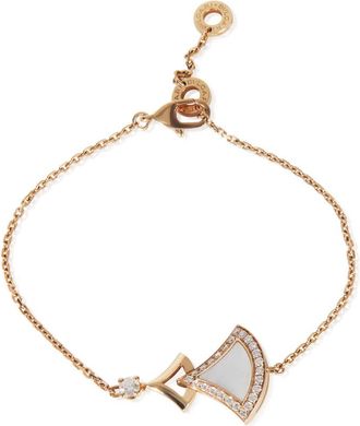 Bulgari Pre-Owned BVLGARI Rose Gold Mother Of Pearl and Diamond DIvas Dream Bracelet