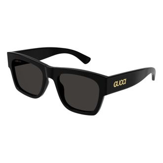 Gucci Bicolor Vierkante Zonnebril Stijlvolle Look - Heren - Zonnebrillen - Zwart - 54 MM - Accessoires