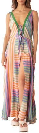 Maaji Lewis Mixed Stripe Cover-Up Maxi Dress in Open Miscellaneous at Nordstrom, Size Medium