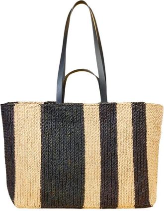 Liviana Conti Gestreepte Maxi Tote Bag van Gehaakt Materiaal - Dames - Shoppers - Veelkleurig - ONE Size - Leer - Tassen