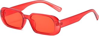 Generic Small Frame Vacation Men Sunglasses Outdoor Commuter Women Driving Sun Glasses(Red)
