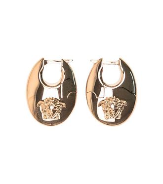 Versace Golden Logo Hoop Earrings