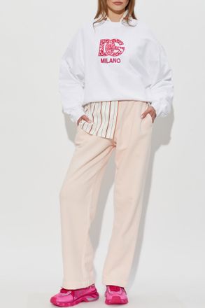 Dolce & Gabbana Sweatpants With Embroidered Logo On The Pocket, Womens, Pink