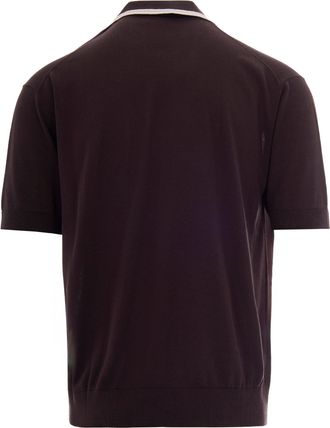 Paolo Pecora Mens Polo Shirt Silk-Blend Brown T-shirts And Polos