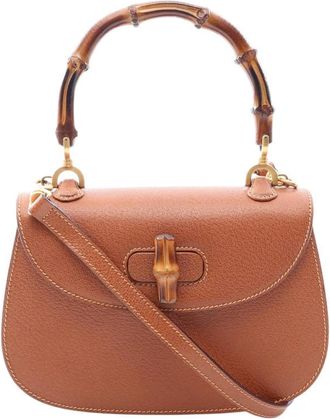 Gucci Pre-owned Gucci Small Grained Calfskin Bamboo Top Handle Bag Ladies GTUPDEYYHCJU9QF4