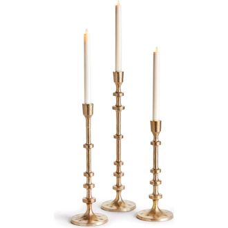 Napa Home & Garden Abacus Taper Holders Set of 3 in Gold at Nordstrom