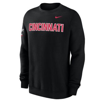Nike Cincinnati Club Fleece Nike Mens College Crew-Neck Sweatshirt in Black | ZM02TTUNCN-BLK