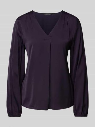 Comma Blusenshirt mit V-Ausschnitt in Aubergine, Größe 34