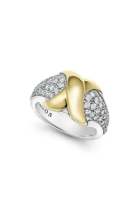 Lagos Embrace X Diamond Ring in Silver/gold at Nordstrom, Size 9