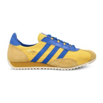 adidas Sneakers, male, Yellow, 6 1/2 UK, Retro Style Trainers in Gold/Blue