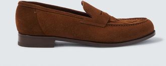 Lardini Woven suede penny loafers