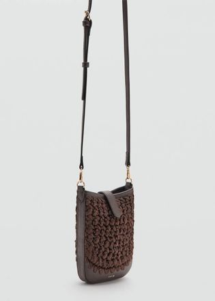 Mango Custodia cellulare tracolla cioccolato - Donna - Taglia unica - MANGO