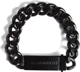 Dsquared2 logo-engraved bracelet - Black
