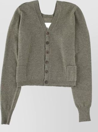 Maison Margiela v-neck knitwear with long sleeves and pockets