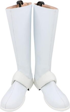 Generic Anime Cosplay Boots for Darkness Stage Performance Props Shoes Halloween Comic Con Men Women (White,10.5)
