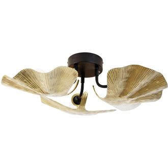 QAZQA Oriental Ceiling Light Brass with Black 3-Lights - Louka