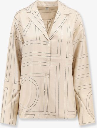 Toteme Camicia in seta con ricamo monogramma logo - TOTEME - gender_Woman
