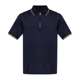 Paul Smith Polo Shirts, male, Blue, Size: 2XL Zip Polo