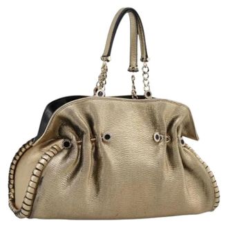 Bulgari Pre-owned Vintage Hand Bag - Dames - Vintage Handtas - Geel - ONE Size - Leer - Vintage