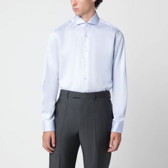 Xacus Light blue Travel cotton shirt Tailor Fit