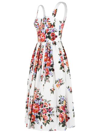 Dolce & Gabbana Wei&szlig;es Baumwollkleid Fiori von Dolce & Gabbana