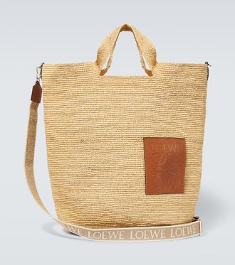 Loewe Paulas Ibiza Slit Large raffia tote bag