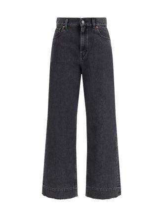 Chlo&eacute; High-Waisted Cropped Jeans - Black