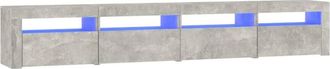 vidaXL Vidaxl - Mueble de tv con luces led gris hormigón 240x35x40 cm