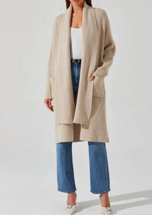 Astr Noemi Open Front Cardigan In Cream