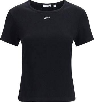 Off-white Womens T-Shirt Off Stamp Black-White Cotton T-Shirts & Jerseys Black/white